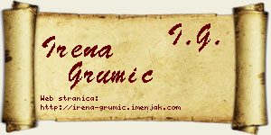 Irena Grumić vizit kartica